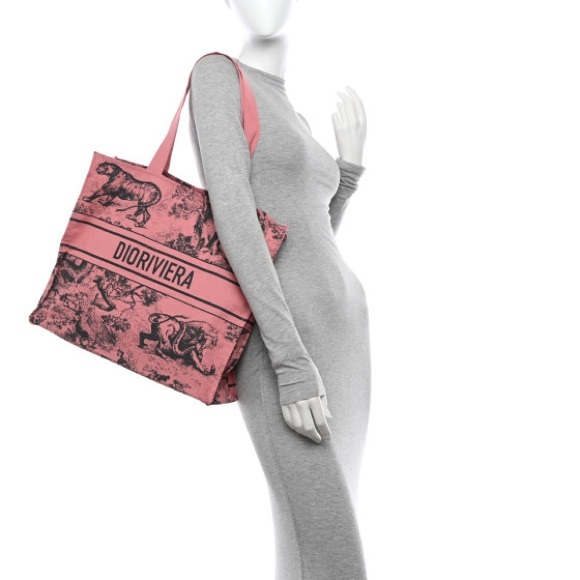 Christian Dior Canvas Dioriviera Tote Pink Grey♥️ - Picture 6 of 12